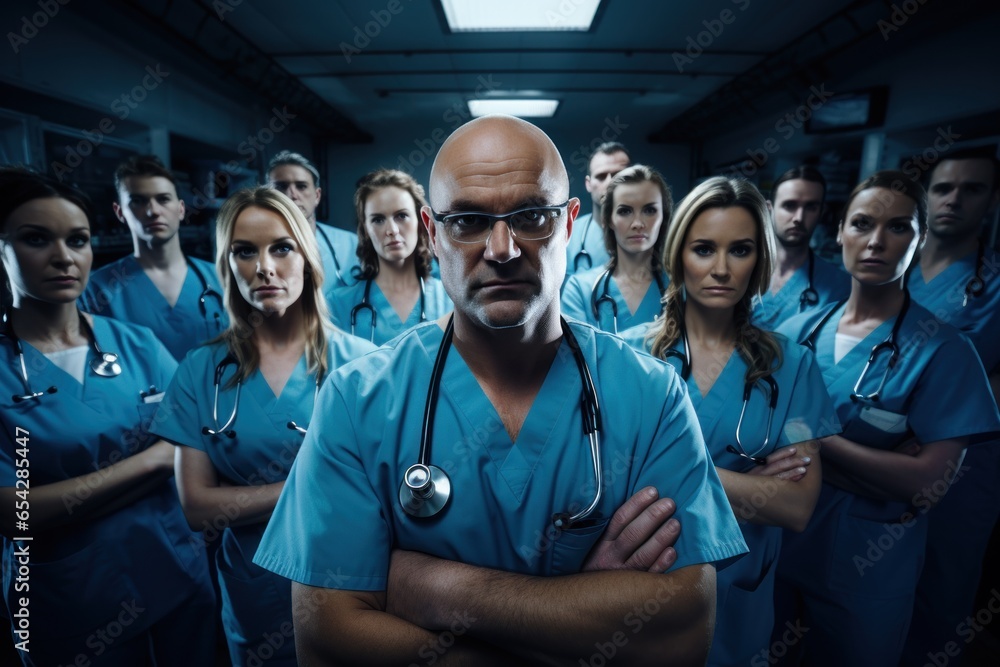 A group of smart successful medical doctors terms in hospital. generated AI. A group of smart successful medical doctors terms in hospital. generated AI.