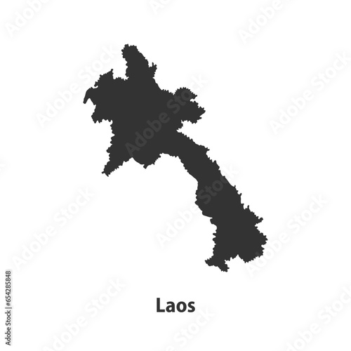 High quality Silhouette Map Isolated on White Background