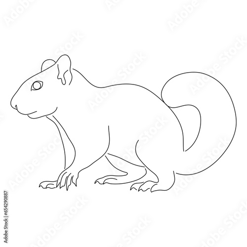 Hand-drawn Squirrel. Vector editable stroke.