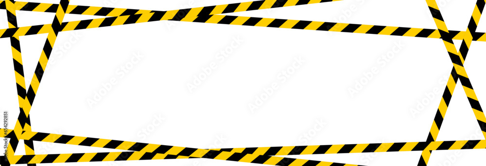Black and yellow signal tape, warning sign. Free up space for text. - obrazy, fototapety, plakaty 