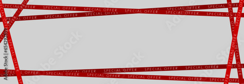 Ribbon with the inscription special offer, sale, advertising for a big holiday.