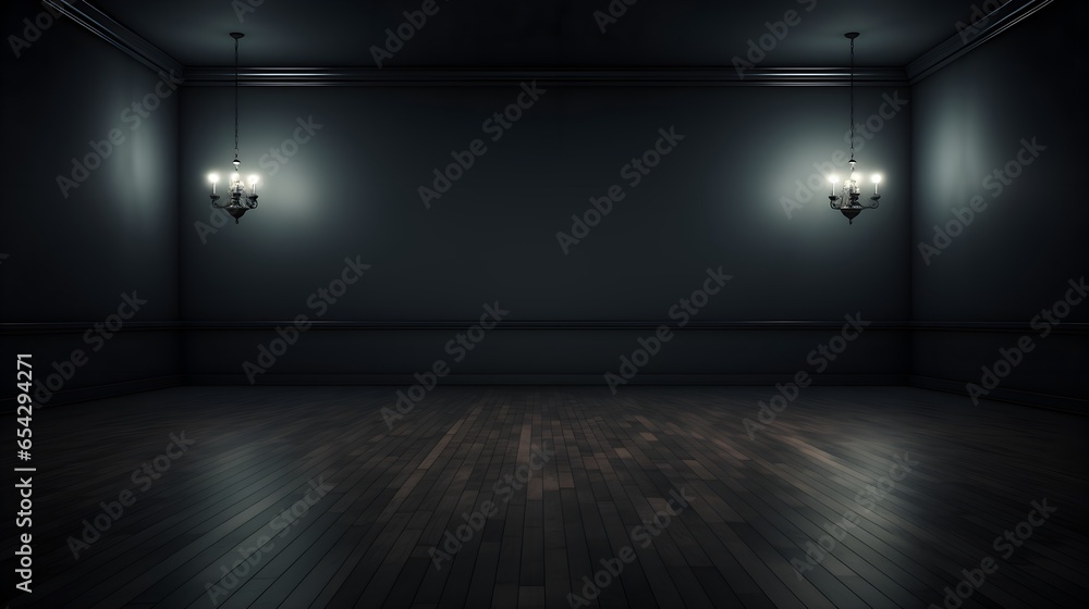 Empty dark room in night Empty dark room in night
