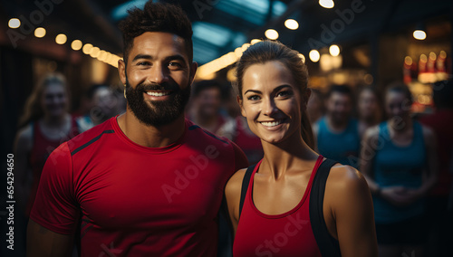 Smiling sports people, generative AI