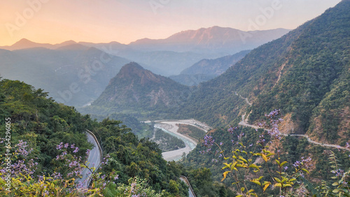 Majestic Golden Hour Surreal Serene Mountains and Rivers Landscape 