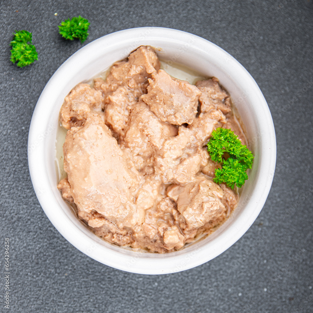 Cod liver seafood snack appetizer meal food on the table copy space food background rustic top view Cod liver seafood snack appetizer meal food on the table copy space food background rustic top view
