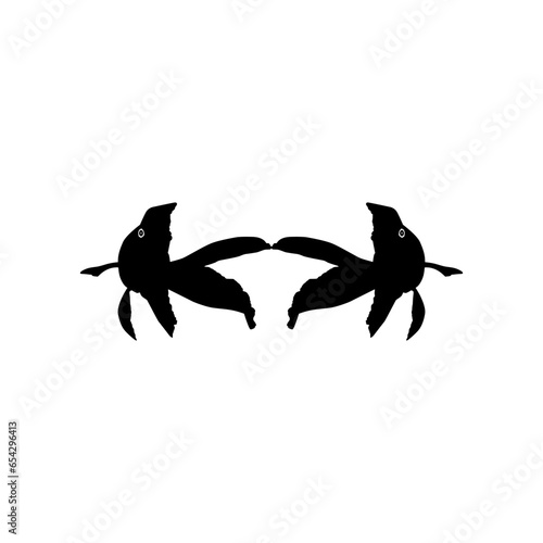 Pair of the Gold Fish Silhouette  can use for Logo Gram  Art Illustration  Pictogram  Website  Decoration  or Graphic Design Element. Vector Illustration