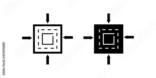 Compact size icon in flat style. Scale fit vector illustration on isolated background. Resize button sign business concept.