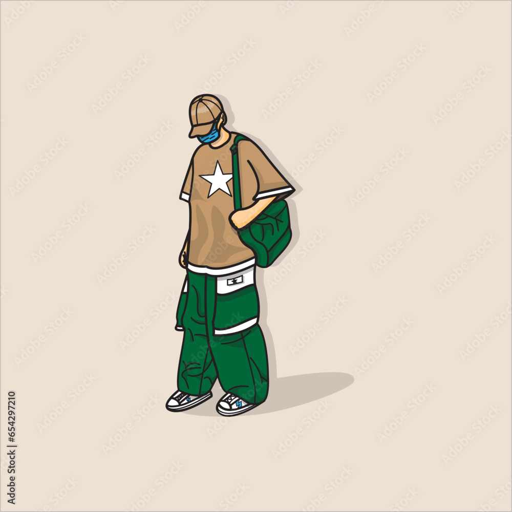 Y2k Style Character Design Vector