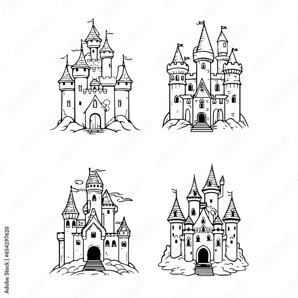 Fototapeta premium illustration of a castle
