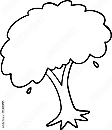 cartoon tree with root illustration.