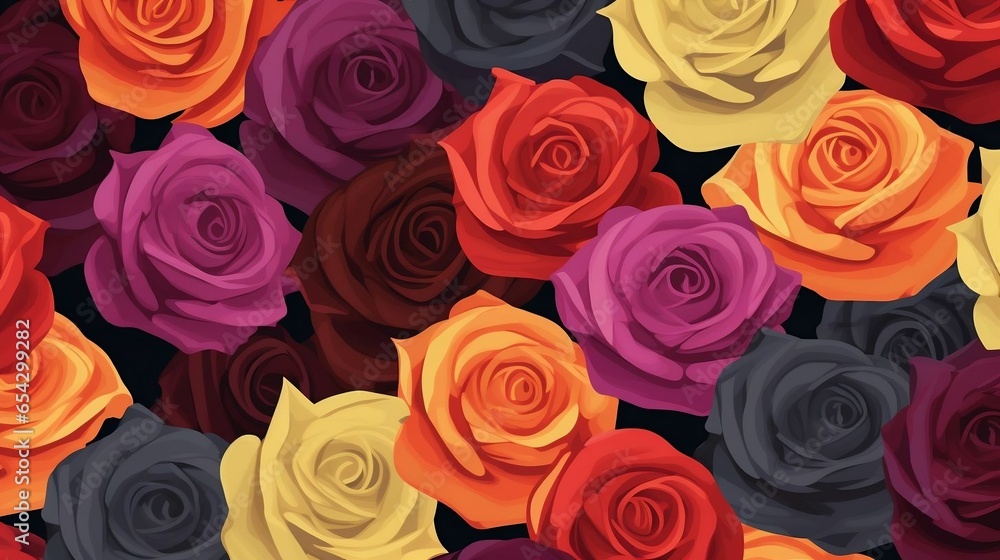flat design Seamless background with colored roses
flat design Seamless background with colored roses