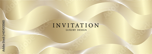 Premium gold cover design with line pattern and gradient background. Luxury golden background cover design, invitation, poster, flyer, wedding card, luxe invite, business banner, prestigious voucher.
