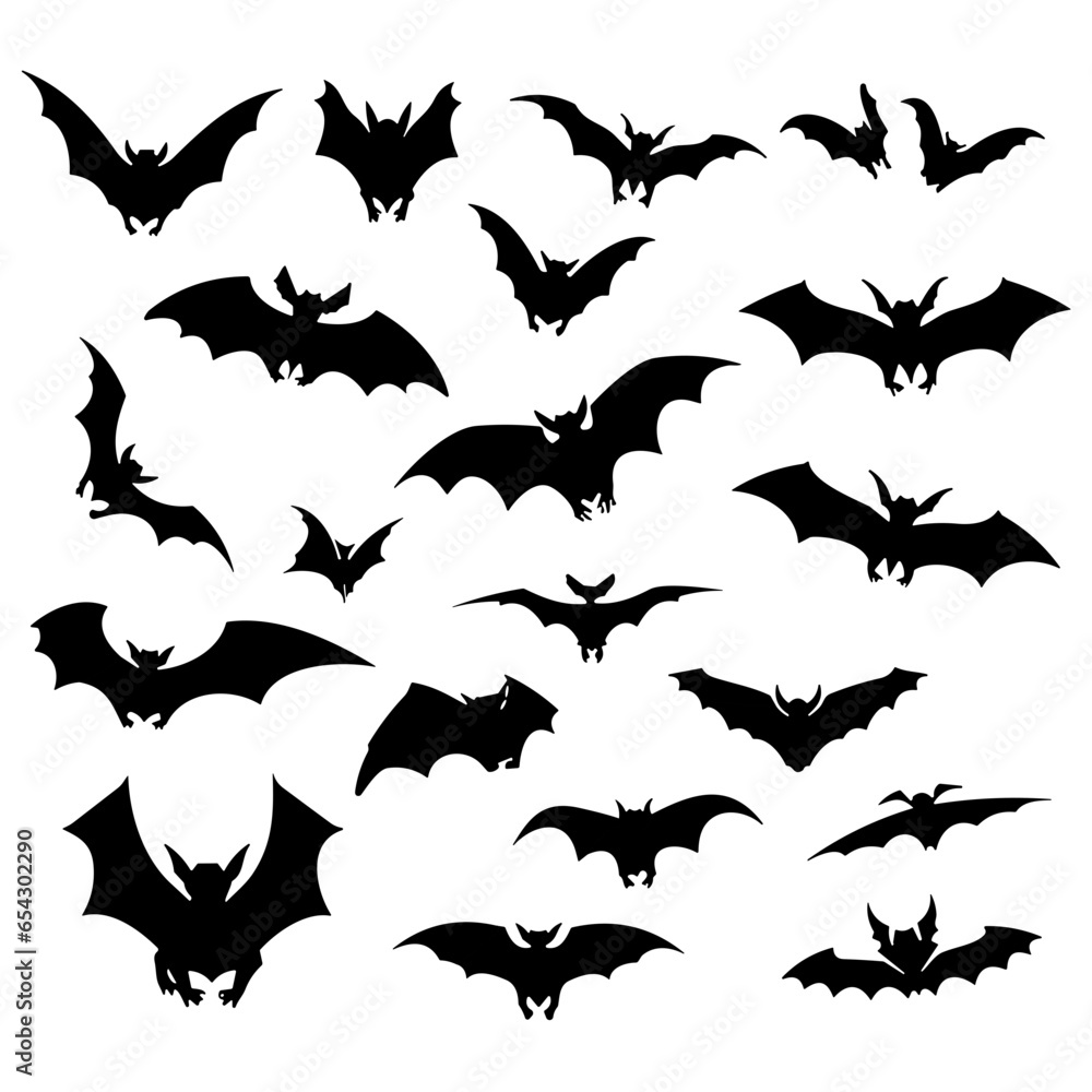 Bat silhouette set Bat silhouette set