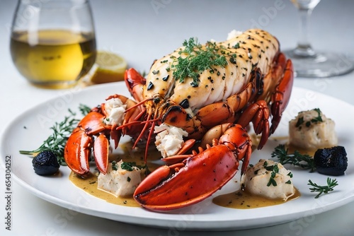 Grilled lobster with wine sauce