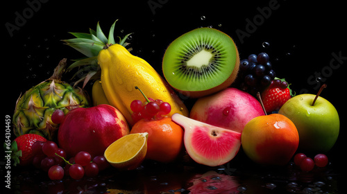 Juicy and Vibrant Fruits on a pile