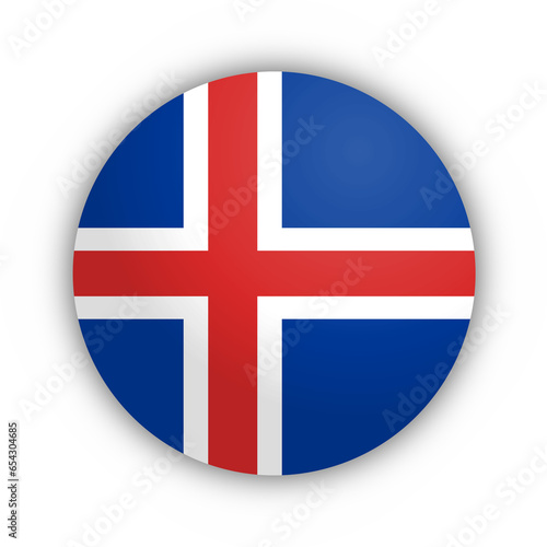 Flaga Islandii Przycisk