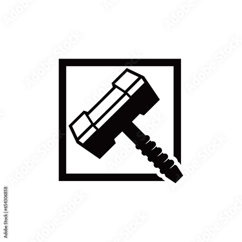 box hammer design. vector logo