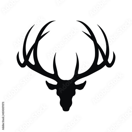 Antler Black Color Vector Illustration