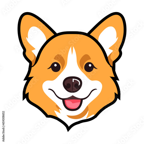 corgi head logo with good quality and good design