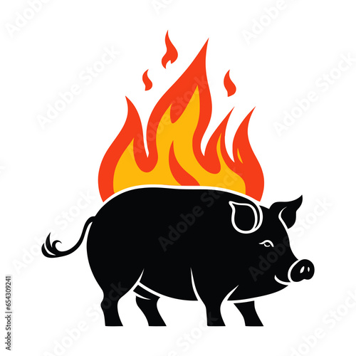 fire pig logo with good quality and good design