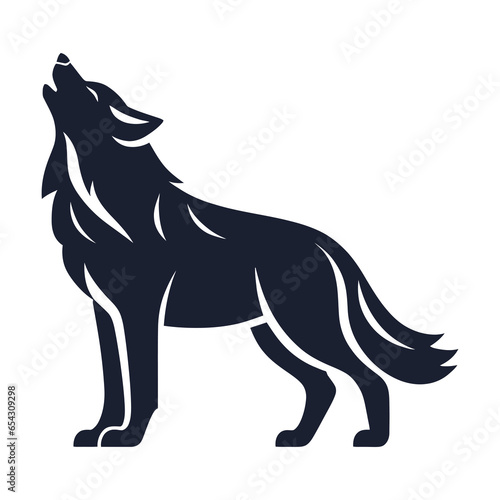 wolf howl logo with good quality and good design