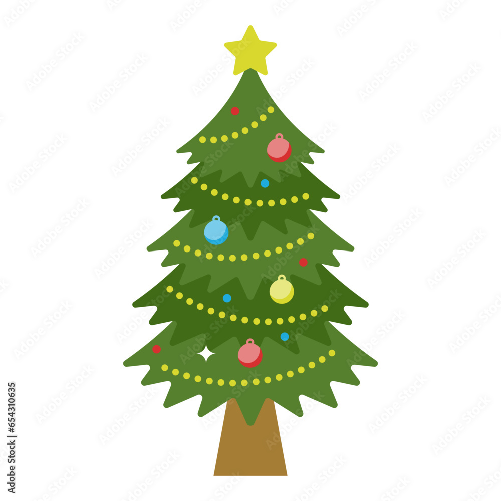 Christmas tree decorated with decorative balls Christmas tree decorated with decorative balls