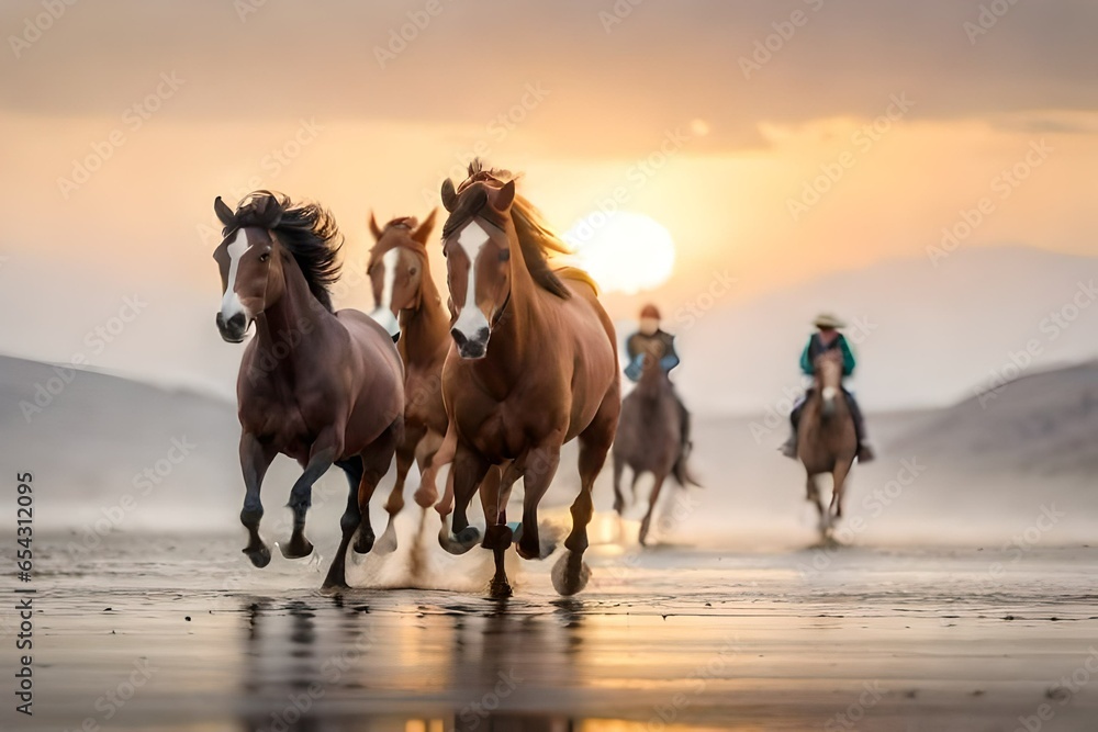 Obraz premium horse on the beach
