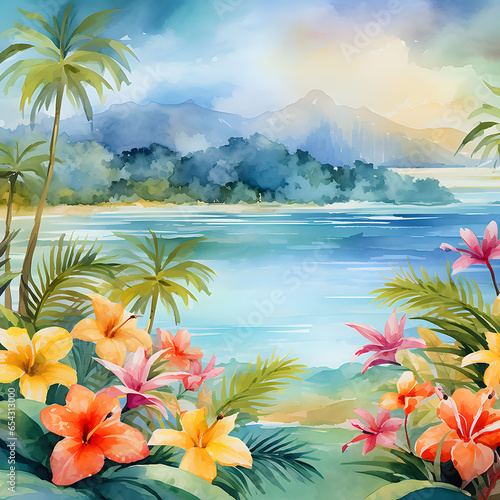 Watercolor Tropical
