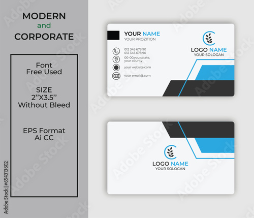 Free vector company business card in color photo