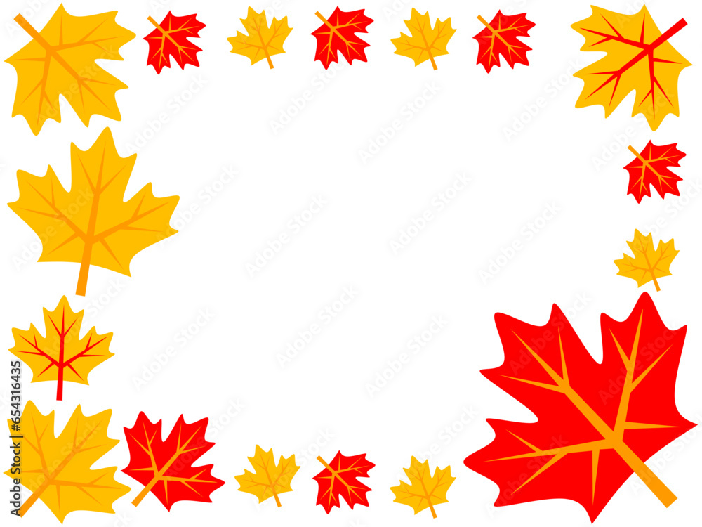 beautiful autumn background with clover leaf decoration.autumn leaves frame beautiful autumn background with clover leaf decoration.autumn leaves frame