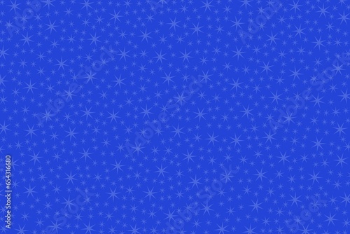 Light blue stars on blue background, various sizes. Winter or Christmas decor. Wallpaper