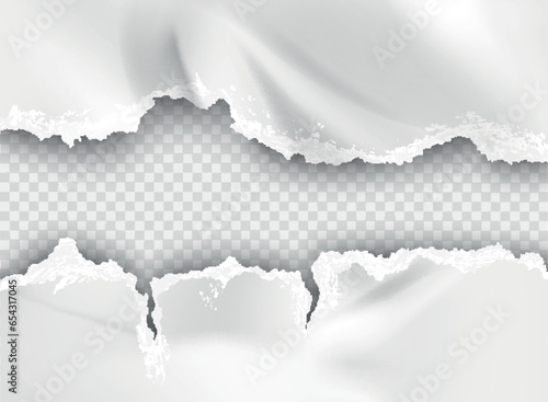 ragged Hole torn in ripped paper on transparent background