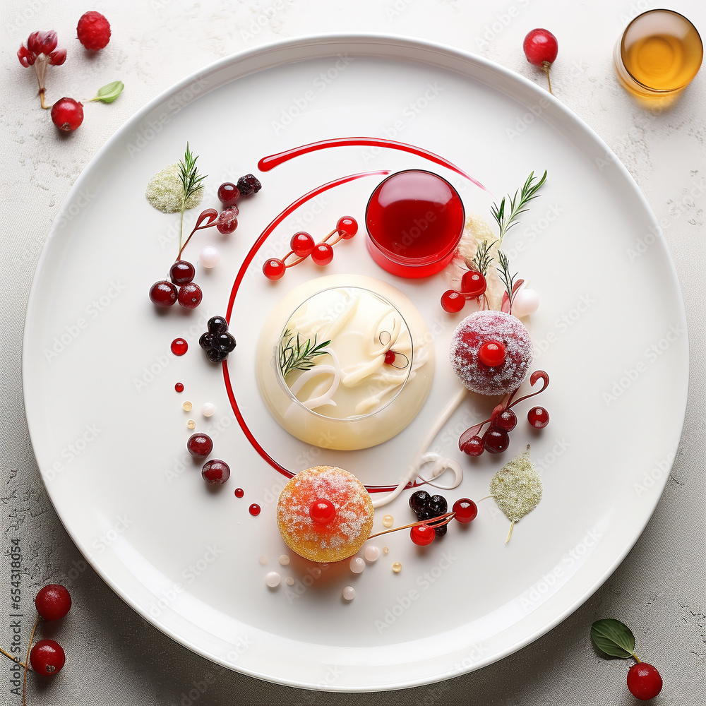 Gastronomic, art dessert, with fruit, AI Generaton Gastronomic, art dessert, with fruit, AI Generaton