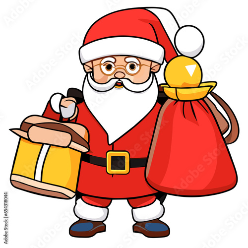 anta clause in costume carrying sack