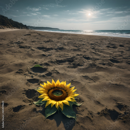 sunflower on the beach