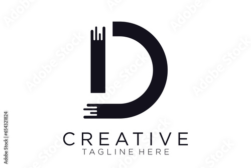 abstract initial letter D logo design template. icons for business of luxury, elegant, simple
