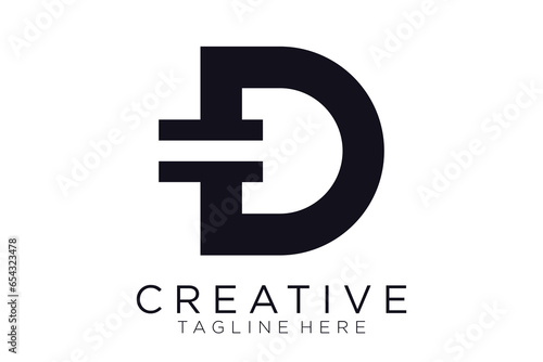 abstract initial letter D logo design template. icons for business of luxury, elegant, simple