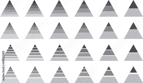三角形のピラミッド型ヒエラルキー階層のベクターイラストのセット
 photo