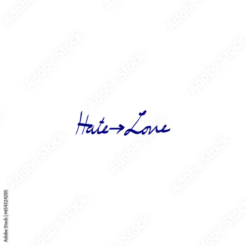 Hate and Love text vector design