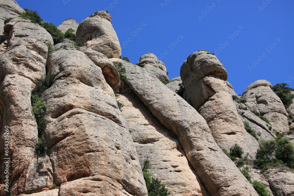 cliff near Montserrat monastery, Barcelona, Catalonia, Spain