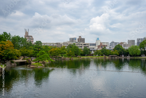 Tokugawaen , Japanese Gardenin Nagoya during summer sunny day at Nagoya Aichi , Japan : 31 August 2019 photo