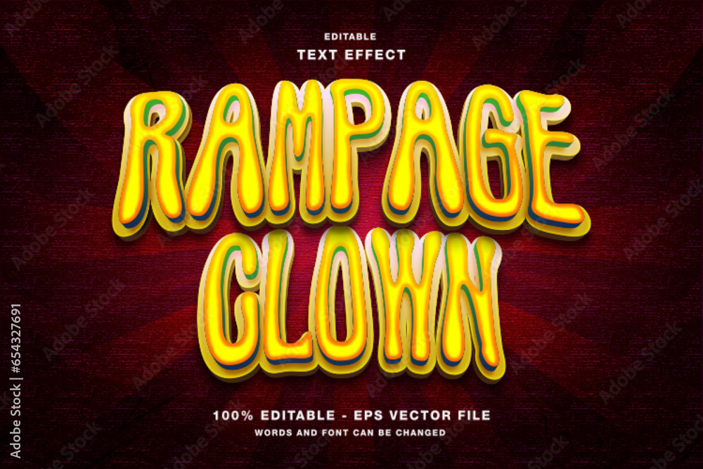 Rampage Clown 3D Editable Text Effect