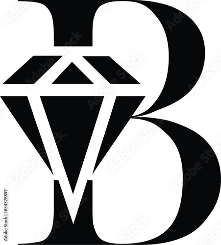 vector b with a diamond logo
