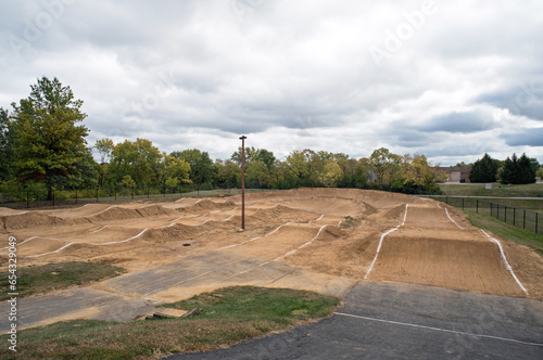BMX Motocross Track Course with Ominous Cloudscape
