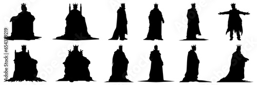 King silhouettes set, large pack of vector silhouette design, isolated white background