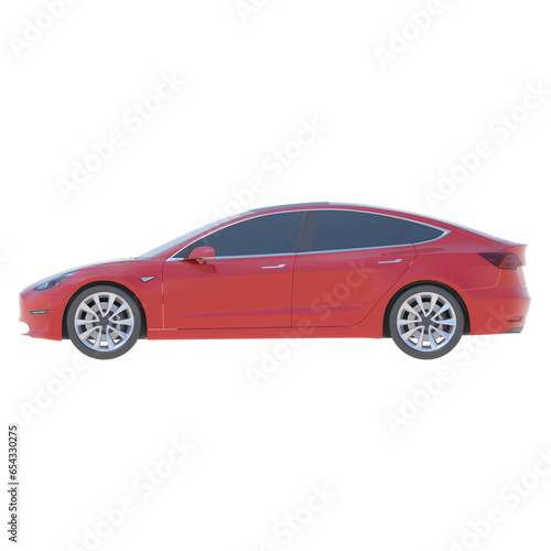 Realistic car on isolated transparency background  side view of car
