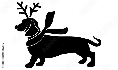 cute reindeer Dachshund SVG vector cut file for cricut