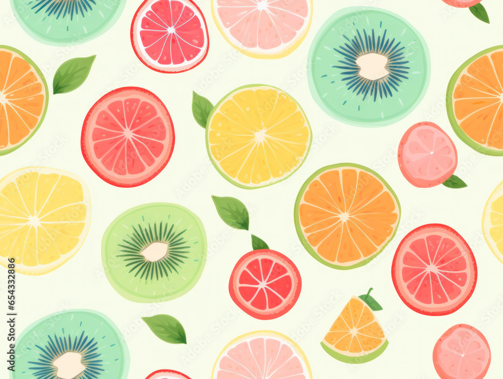 Obraz premium fruits seamless pattern