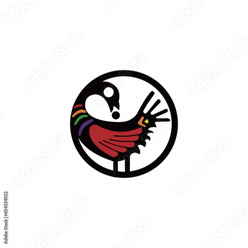 sankofa bird design. full color. vector logo