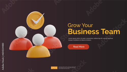 Select right candidate 3D icon illustration. Banner Business Landing Page Vector illustration